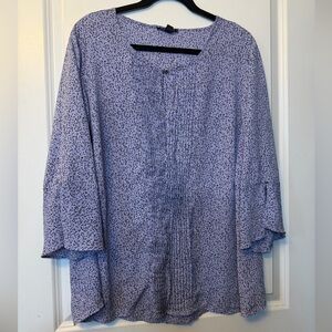 Roz & Ali 2X Women's Lavender Whisper Pleated Blouse